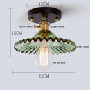 Axyaa Retro Copper Glass LED Pendant Light for Bedroom & Dining Room