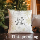Axyaa Snowman & Winter Pattern Pillow Cover for Sofa, Bedroom, Car