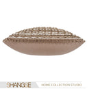 Axyaa Orange Grid Weave Handmade Pillow with Coarse Texture for Bedhead, Sofa, or Exhibition Hall