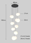 Axyaa Nordic Cream Pebble Chandelier for Dining Room, Staircase & Indoor Lighting