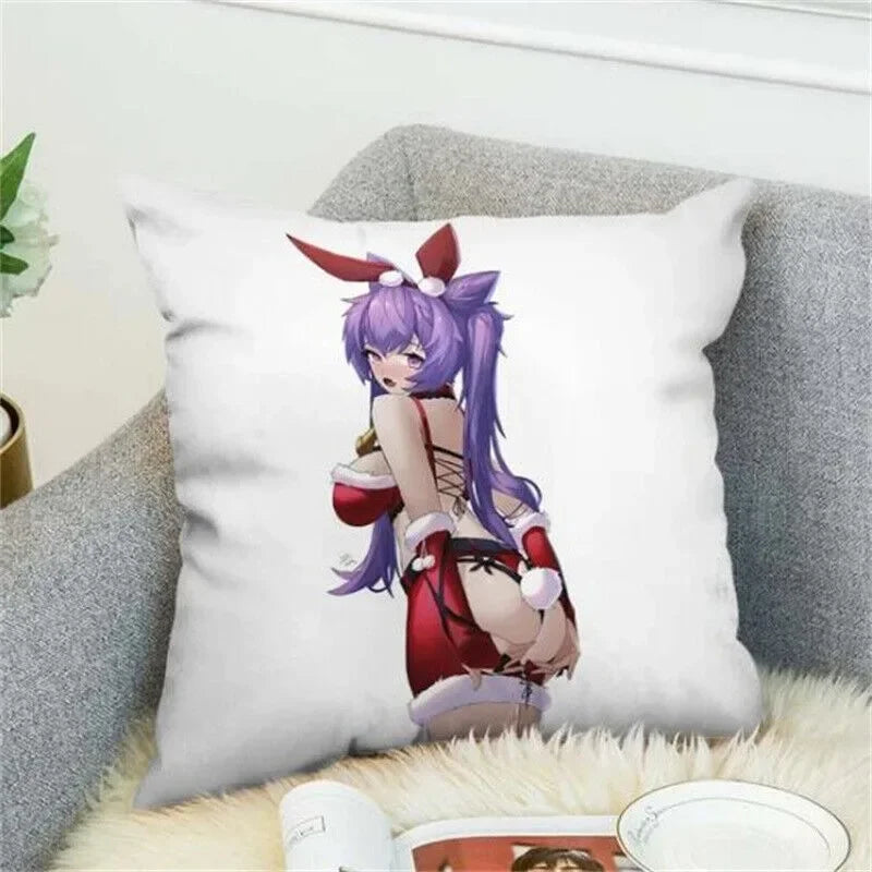 Axyaa Anime Genshin Impact Pillow Case Decor Cover for Bed and Sofa