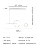 Axyaa Modern Minimalist LED Pendant Lights for Dining Room Chandelier and Kitchen Bar