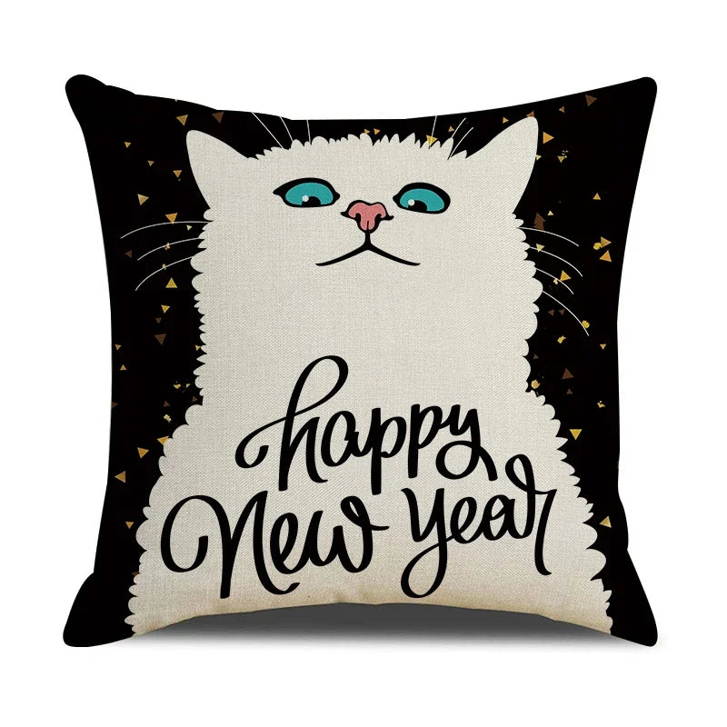 Axyaa Cat Print Cushion Cover for Stylish Home Decor and Comfort