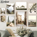 Axyaa Green Tree Landscape Canvas Print - Nordic Living Room Wall Art Decor