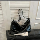 Axyaa Large Capacity Soft Tatami Crossbody Bag, Black Tote Handbag