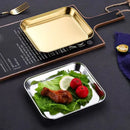 Axyaa Square Stainless Steel Food Tray Plate for Creative Snacking and Dining