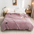 Axyaa Gray Coral Fleece Plaid Blanket: Soft & Warm Single/Queen/King Bedspread