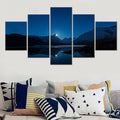 Axyaa Calm Waters Landscape Night Mountains Wall Art Canvas Print Home Decor