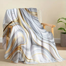 Axyaa Marble Flannel Blanket: Elegant, Cozy Sofa Throw for All Seasons
