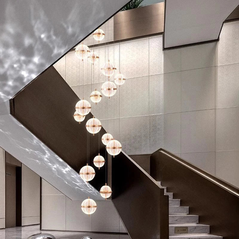 Axyaa Staircase Chandelier: Facil Hall & Ceiling Lamp for Beautiful Indoor Lighting
