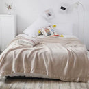 Axyaa Corn Grain Waffle Knitted Blanket - 100% Cotton Soft Bed Plaid