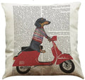 Dachshund Linen Pillowcase 45*45cm by Axyaa: Cozy Decor for Car, Bedroom, Sofa & Kids