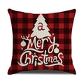 Axyaa Christmas Linen Print Throw Pillow Cover for Home Sofa, Living Room and Bedroom