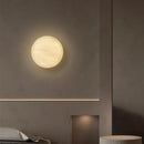 Axyaa Marble Copper Wall Lamp Round Sconce LED Light Fixtures