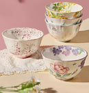 Axyaa Chinese Ceramic Rice Bowls Set - High-End Tableware and Beautiful Small Bowls