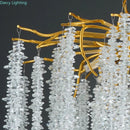 Axyaa Nordic Crystal Tassel Chandelier for Living Room: Luxury Indoor Ceiling Pendant Lights