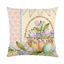 Axyaa Spring Rabbit Pillowcase 45x45cm Decorative Linen Sofa Cushion Cover
