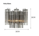 Axyaa Clear Grey Glass Wall Sconce - Modern Bedroom Lighting Fixtures
