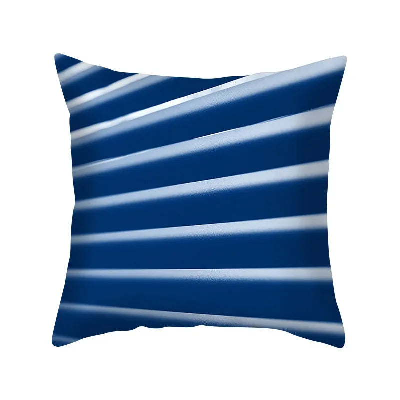 Axyaa Blue Geometry Pillowcase - Decorative Cushion Cover