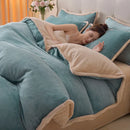 Axyaa Deluxe Coral Fleece Four-Piece Bedding Set - Winter Warmth