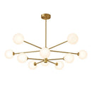 Axya Copper LED Glass Ball Ceiling Chandelier for Modern Living Room, Dining Room & Bedroom