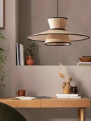 Axyaa Rattan Chandelier: Japan Style Retro Pendant Light for Home Decor