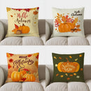 Axyaa Autumn Leaves & Pumpkin Pillow Cover - Sofa Bedroom Car Cushion Cover