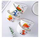 Axyaa Dinosaur Ceramic Rice Bowl 5" Cute Cartoon Soup Bowl for Children's Tableware