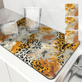 Axyaa Leopard Print Dish Drying Mat