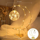 Axyaa Moon Star LED Table Lamp for Bedroom Decoration, Battery/USB Powered