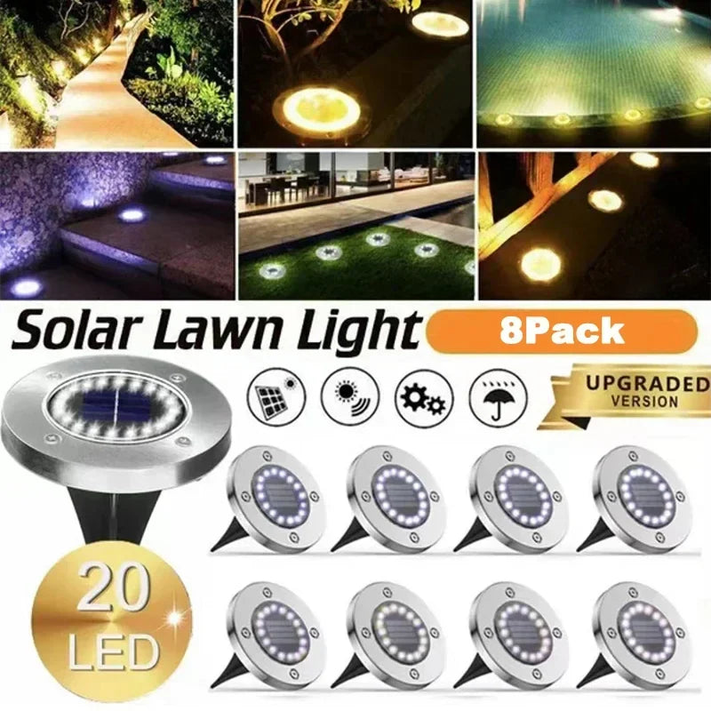 Axyaa Solar Disk Light: Outdoor Garden LED Spotlight for Buried Deck and Pathway Decor