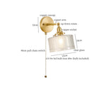 Axyaa Octagonal Glass LED Wall Lamp for Bedroom, Living Room, Stair, Bathroom, Pull Chain Switch