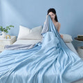 Axyaa Cool Silk Summer Quilt - Single/Double Size, Thin & Airy for Hot Nights