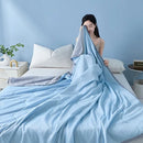 Axyaa Cool Silk Summer Quilt - Single/Double Size, Thin & Airy for Hot Nights