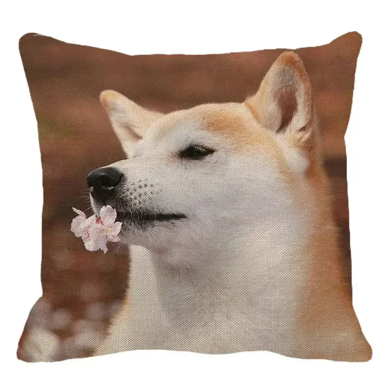 Shiba Inu Cushion Cover by Axyaa: Cute Dog Throw Pillow for Home Decor (45*45cm)