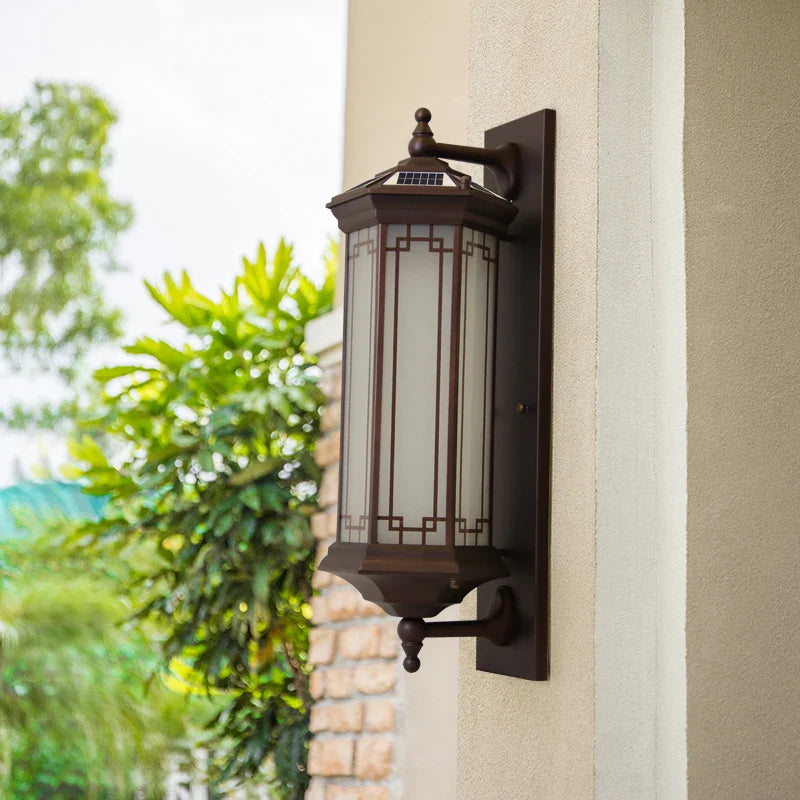Axyaa Solar Wall Lamp: Contemporary Outdoor Sconce Lights - Waterproof IP65