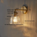 Axyaa Copper LED Wall Light with Clear Glass Rotate Bedside Lamp