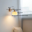Axyaa LED Wall Light Fixture Wood Canopy White Glass Nordic Modern Plug In Sconce