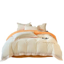 Axyaa Long Staple Cotton Bedding Set: 4-Piece Matte Sheet & Duvet Cover in Pure Cotton