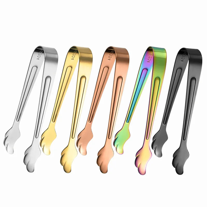 Axyaa Stainless Steel Wing Mini Ice Tongs Kitchen Snack Clip