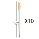 Axyaa Gold Flatware Set - 10Pcs Stainless Steel Dinnerware Cutlery Silverware