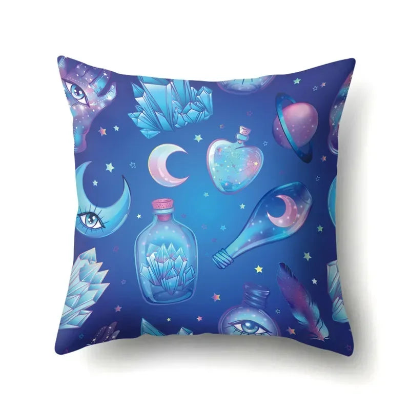 Axyaa Cartoon Eye Pattern Plush Cushion Cover 45x45cm Buddha Head Pillow Cover