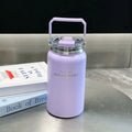 Axyaa Stainless Steel Vacuum Flask Insulated Cup with Handle, Straw, Cold&Hot Thermos Mug.