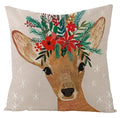 Axyaa Kawaii Flower Linen Pillow Case 45x45 cm Cute Animal Cushion Cover