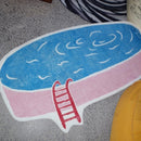 Axyaa Swimming Pool Shape Living Room Carpet | Ins Style Large Soft Area Rug