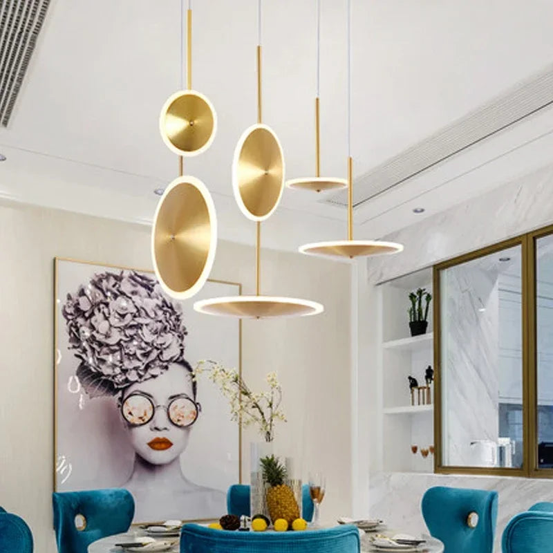 Axyaa Saucer Design Ceiling Chandelier Indoor Light Fixture for Living Room Bedroom Kitchen
