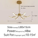 Axyaa Octopus LED Chandelier: Matte Black/White Finish, Dimmable Pendant Lighting