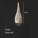 Axyaa Cement Yellow Travertine Hanging Line Lamp - Wabi-sabi Style Japanese Design Bedroom Pendant