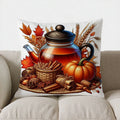 Axyaa Halloween Bats & Pumpkins Pattern Cushion Cover for Sofa, Bedroom, Car