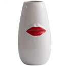 Axyaa Red Lips Ceramic Vase for Minimalist Floral Arrangements